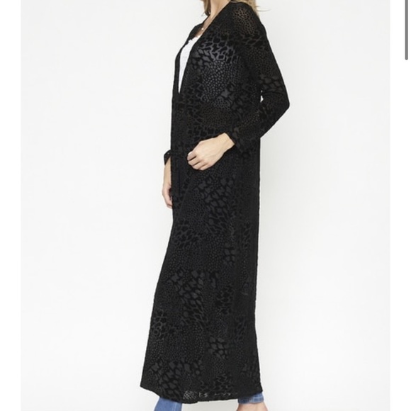 ❤️NEW S Black Stretch Duster Cardigan Jacket - Picture 2 of 7